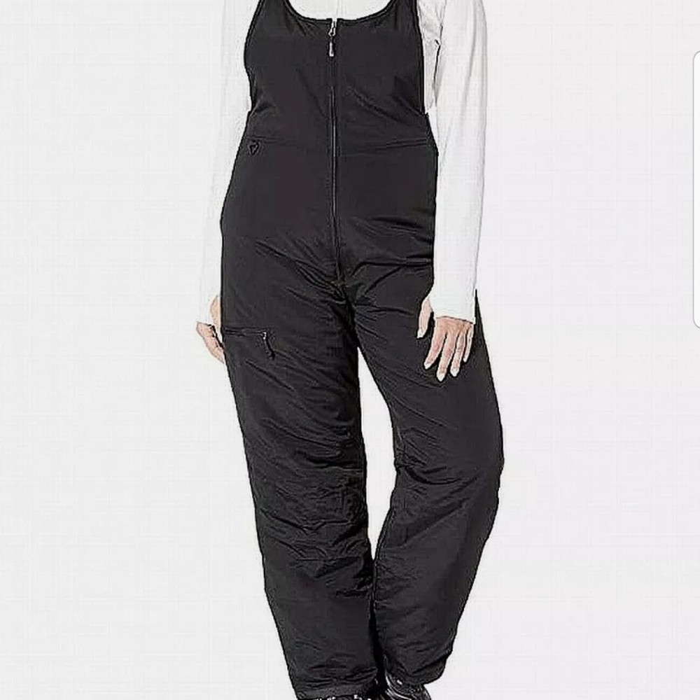 White Sierra Black Ski Bib Pants Youth Insulated Snow Overalls Size L Yong.